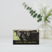 Schwarze Angus-Rinder-Ranch Visitenkarte (Stehend Vorderseite)