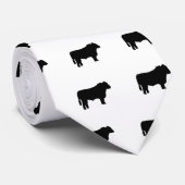 Schwarze Angus-Silhouette Krawatte (Gerollt)