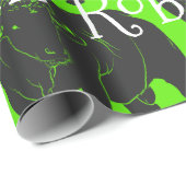 Schwarze Angus-Stiere u. rotes Geschenkpapier (Rolleneckpunkt)