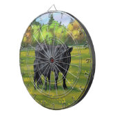 Schwarze Anguskühe und Niedliches Kalb im Sommerwe Dartscheibe (Vorderseite rechts)