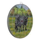 Schwarze Anguskühe und Niedliches Kalb im Sommerwe Dartscheibe (Vorderseite Links)