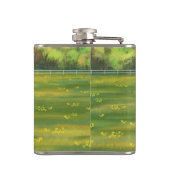 Schwarze Anguskühe und Niedliches Kalb im Sommerwe Flachmann (Rückseite)