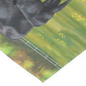 Schwarze Anguskühe und Niedliches Kalb im Sommerwe Kurzer Tischläufer (Ecke)