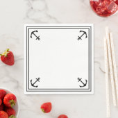 Schwarze Anker auf Weiß Serviette (Beispiel)