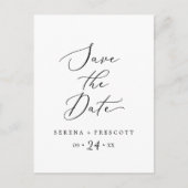 Schwarze Ankündigung Datum freihalten Postkarte (Vorderseite)