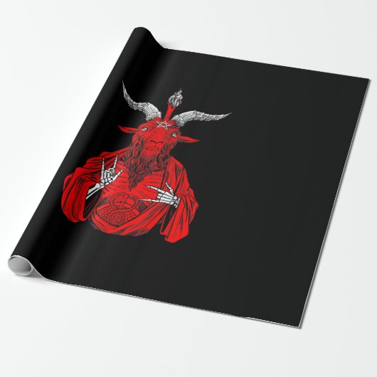 Schwarze Antichrist Ziege Satan Baphomet Geschenkpapier (Ungerollt)