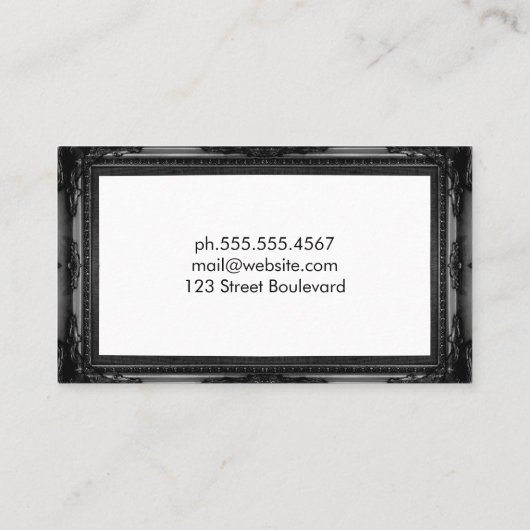 Schwarze Antike Grenze Visitenkarte (Rückseite)