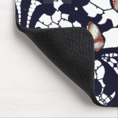 SCHWARZE ANTIQUE LACE PATTERN SCHALTFLÄCHE MAUSPAD (Ecke)