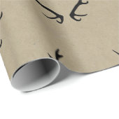 Schwarze Antlers auf Steinboden Geschenkpapier (Rolleneckpunkt)