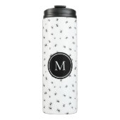 Schwarze Ants Muster Monogram Thermosbecher (Vorderseite)