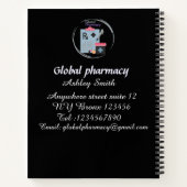 Schwarze Apotheke Logo elegant minimalistisch Notizblock (Rückseite)