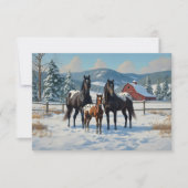 Schwarze Appaloosa Pferde auf einem Bauernhof im W Einladung (Vorderseite)