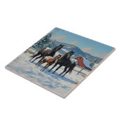 Schwarze Appaloosa Pferde auf einem Bauernhof im W Fliese (Seite)