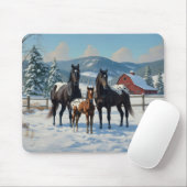 Schwarze Appaloosa Pferde auf einem Bauernhof im W Mousepad (Mit Mouse)