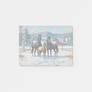 Schwarze Appaloosa Pferde auf einem Bauernhof im W Post-it Klebezettel