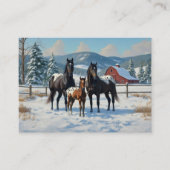Schwarze Appaloosa Pferde auf einem Bauernhof im W Visitenkarte (Vorderseite)