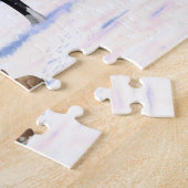 Schwarze Appaloosa Pferde auf einem schneebedeckte Puzzle (Seite)