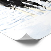 Schwarze Appaloosa Pferde im Schnee Poster (Ecke)