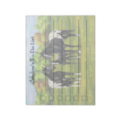 Schwarze Appaloosa Pferde im Sommer Weide Notizblock (Rotiert)