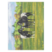 Schwarze Appaloosa Pferde im Sommer Weide Tischdecke (Vorderseite)