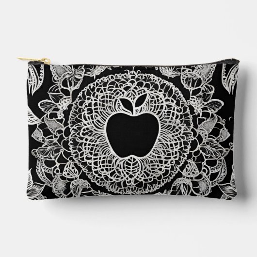 Schwarze Apple-KI-Kunst Zubehörtasche (Vorderseite)