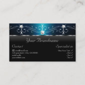 Schwarze, Aquamarine, gequetschte Juwelen mit dem  Visitenkarte (Rückseite)