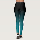 Schwarze aquamarine Ombre Leggings (Rückseite)