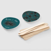 Schwarze Aquamarine Rose Gothic Elegante Hochzeit Fächer (Non-assembled)