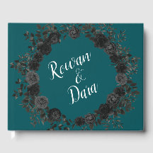 Schwarze Aquamarine Rose Gothic Elegante Hochzeit