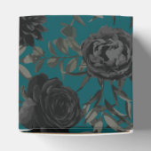 Schwarze Aquamarine Rose Gothic Elegante Hochzeit Geschenkschachtel (Oben)