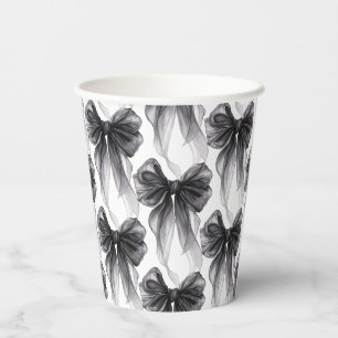 Schwarze Aquarell-Bogen-Coquette-Themenparty Pappbecher