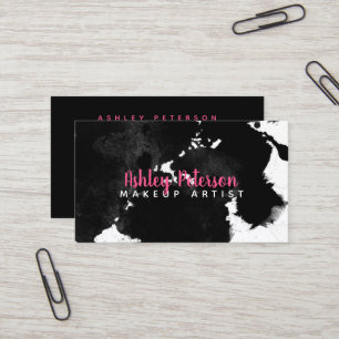 schwarze Aquarell brushtrokes Make-uptypographie Visitenkarte