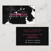 schwarze Aquarell brushtrokes Make-uptypographie Visitenkarte (Vorne/Hinten)