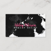 schwarze Aquarell brushtrokes Make-uptypographie Visitenkarte (Vorderseite)