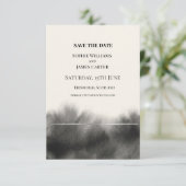 Schwarze Aquarell-Hochzeit Save The Date (Stehend Vorderseite)