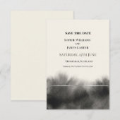 Schwarze Aquarell-Hochzeit Save The Date (Vorne/Hinten)