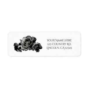 Schwarze Aquarell-Rosen Elegante Hochzeitsgunst
