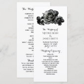 Schwarze Aquarell-Rosen Elegantes Hochzeitsprogram Programm (Vorne/Hinten)