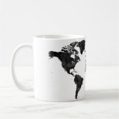 Schwarze Aquarell-Weltkarte-Reisend-Geschenk-Reise Kaffeetasse (Links)