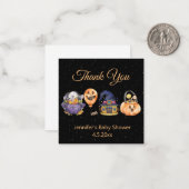 Schwarze Aquarellbrause Babydusche Danke Mitteilungskarte (Vorderseite/Rückseite Beispiel)