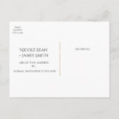 Schwarze Aquarellfarben-Rose, die das Datum speich Ankündigungspostkarte (Rückseite)