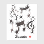 Schwarze Aquarellfarben-Tinten-Musikkleber Aufkleber (Blatt)