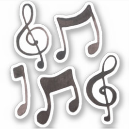 Schwarze Aquarellfarben-Tinten-Musikkleber Aufkleber