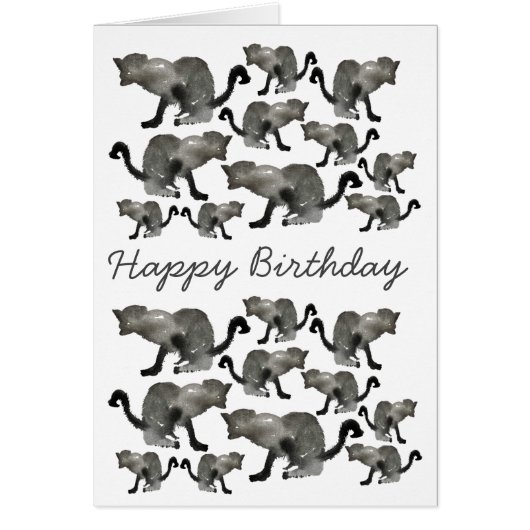 Schwarze Aquarellkatze (Vorne)