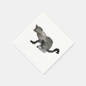 Schwarze Aquarellkatze Serviette (Ecke)