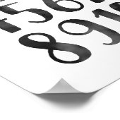 Schwarze Aquarellnummern Bildungs-Kinderzimmer-Dek Poster (Ecke)