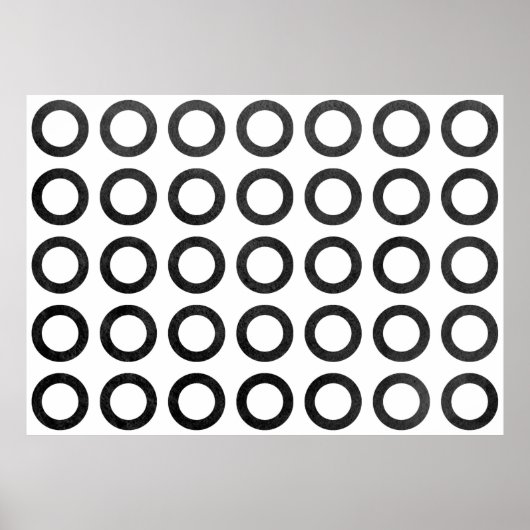 Schwarze Aquarellringe auf weißem Hintergrund. Bla Poster (Vorne)