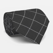 Schwarze Argyle-Halsbindung mit Silberdiamant Krawatte (Gerollt)