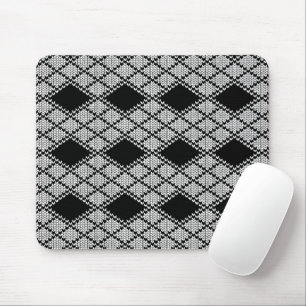 SCHWARZE ARGYLE-STRICKMAUS Pad Mousepad
