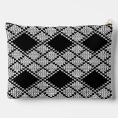 SCHWARZE ARGYLE-STRICKWAREN GROSSE ACCESSOIRETASCH ZUBEHÖRTASCHE (Rückseite)